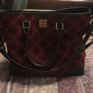 Gorgeous Maroon & Dark Blue Dooney & Bourke Bag